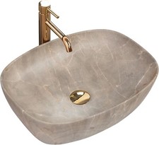 ✅ Lavandino vasca lavabo bagno in ceramica Beige  510 x 395 x 140 mm scheggiato