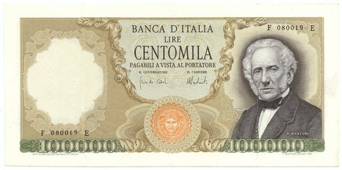 Lire 100 000 - lire, manzoni