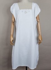 Abito - camicia da notte - vintage - nonna-  cotone antico bianco decoro