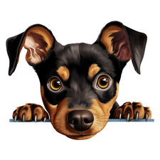 4 adesivi auto Pinscher