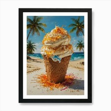 Ice Cream Cone On The Beach 4