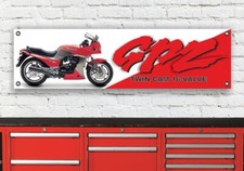 BR352B KAWASAKI GPZ900R A1 1984 ROSSO GRIGIO ARGENTO GARAGE OFFICINA BANNER INSEGNA ARTE