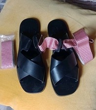 Sandali Zara Basic Collection neri da donna con bellissimi nastri da polpaccio