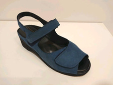 Scarpe Donna Comode - Anziani -F.lli Tomasi Sabot in Nabuk azzurro Made in Italy