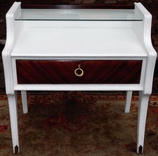 COMODINO MOBILETTO VINTAGE SHABBY CHIC LACCATO BIANCO 1960 RESTAURATO