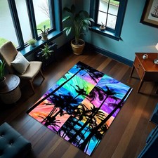 Tappeto colorato a tema palma