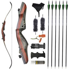 Set arco ricurvo 62" da rimozione 20-50 libbre in legno riser arto tiro con l'arco bersaglio da caccia