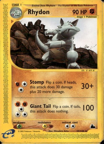 Rhydon 144 non holo - holo, rare