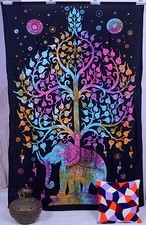 Arazzo elefante indiano albero