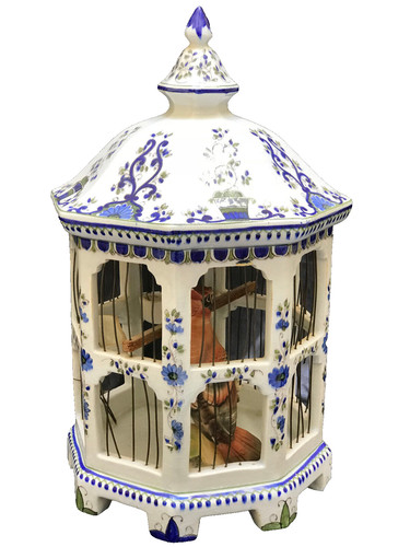 Scultura porcellana gabbia - scultura,
