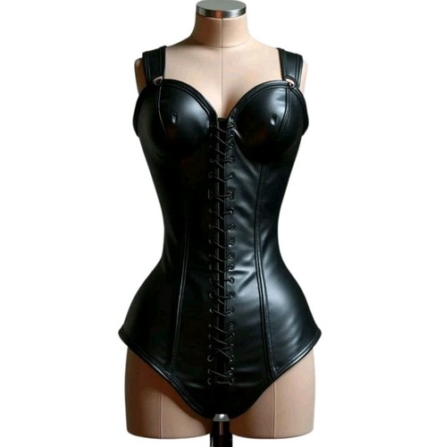 Top corsetto vera pelle nero