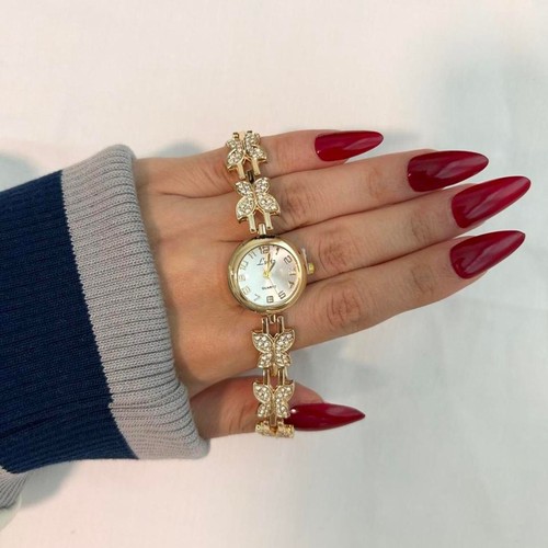 Lussuoso orologio farfalla - , oro