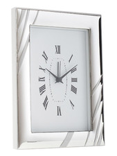 OROLOGIO SVEGLIA IN ARGENTO RETRO LEGNO BIANCO ER201/OR