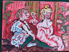 Espressionismo casa chiusa, tempera/olio su carta pesante