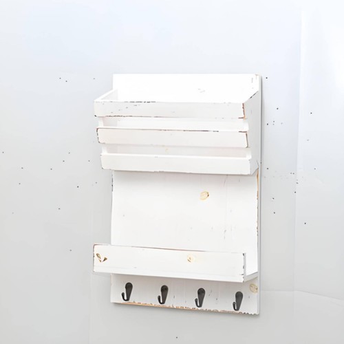 Porta posta legno con ganci - legno,