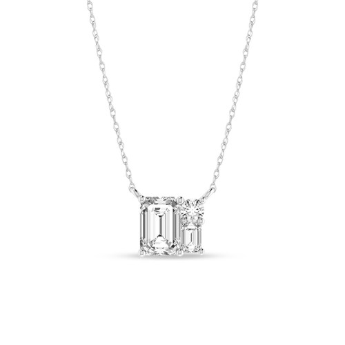 10k white gold - three, stone