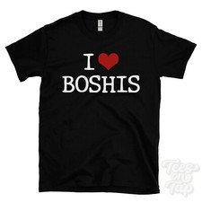 T-SHIRT I LOVE BOSHIS cuore ibrido cane designer shih tzu mix proprietario amante degli animali