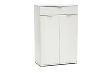 Mobile multiuso scarpiera ingresso garage 2 ante e 1 cassetto in laminato bianco