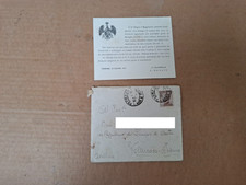 BIGLIETTO INVITO LANCIERI DI AOSTA CAPPELLANO MILITARE VOLTURARA IRPINA 1921