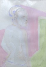 Ugo Attardi, Opera Unica, Acquarello Su Carta, 70x50 Cm, 1976, con Autentica