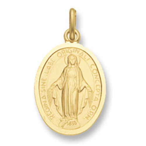 Gold madonna pendant - gold,