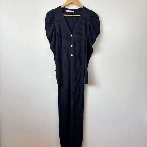 Abito midi zara blu navy - blu,