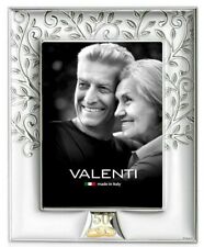 CORNICE 50° ANNIVERSARIO IN ARGENTO  PORTA FOTO VALENTI LEGNO B 1382/50 13X18