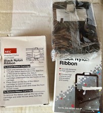 N. 2 Nastri NEC Pinwriter P2 Plus and P 2200 BLACK NYLON RIBBON-vintage