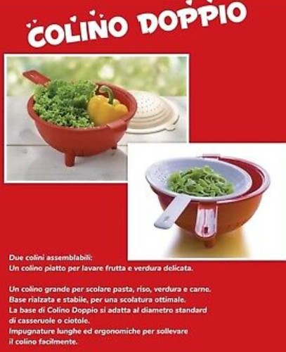 Tupperware colino doppio rosso - colino,