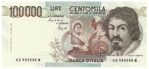 100000 lire banca italia - lire, d'italia