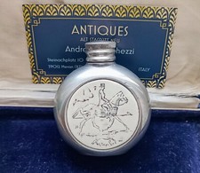 bottiglia per tabacco da fiuto antica Flachmann Sheffield inglese peltro fiaschetta tascabile