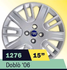KIT SERIE 4 COPRICERCHI COPPE RUOTA 15" PER FIAT DOBLO COD 1276