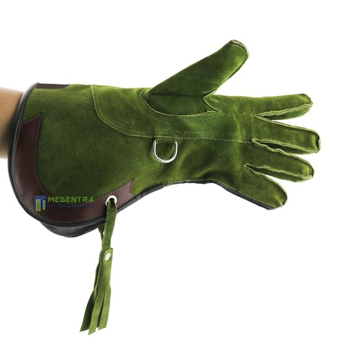 Guanti pelle verde - pelle,