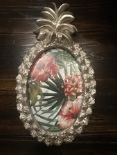 Cornice portafoto ananas dorato 4x6 cavalletto ovale da tavolo decorazione costiera tropicale