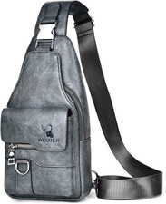 Borsello Uomo Tracolla Zaino Monospalla Uomo Pelle Borsa a Tracolla Uomo Piccolo