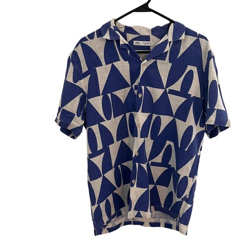 Zara camicia lino - uomo, blu
