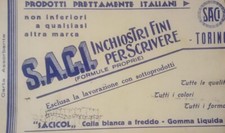 FOGLIO ANNI TRENTA SACI CARTA ASSORBENTE ITALIANA PER INCHIOSTRO TORINO