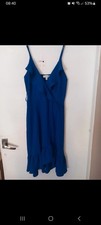 Abito donna blu con spacco