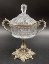 Antipastiera Salsiera zuccheriera aperitivo cristallo molato ottone 1 scomparto