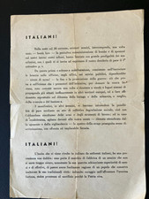 volantino propaganda anti alleati RSI Repubblica Sociale sabotaggi ventennio