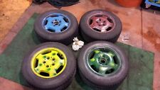 N.4 CERCHI IN LEGA COLORATI MERCEDES 5 FORI - 15" + GOMME USATI