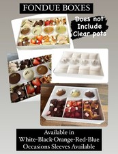 SCATOLE CON COPERCHIO TRASPARENTE-Pick & mix vuoti -Scatole per fonduta-con inserti -Colori diversi-