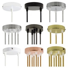 Rosone In Metallo ø 120mm per Sospensioni a soffitto. Uscita 1/2/3/5/7 Cavi