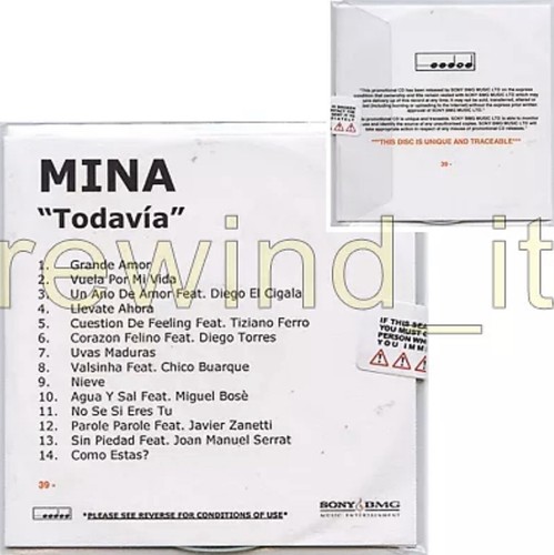 Mina todavia rarissimo cd - rarissimo,