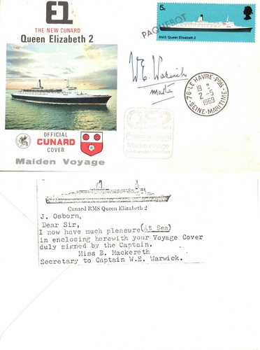 Qeii 1969 cover qe2 maiden - 1969, 5p