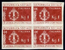 ITALIA 1944 FRANCOBOLLI PACCHI