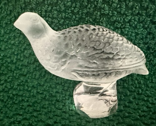 Lalique frosted crystal quail - frosted,