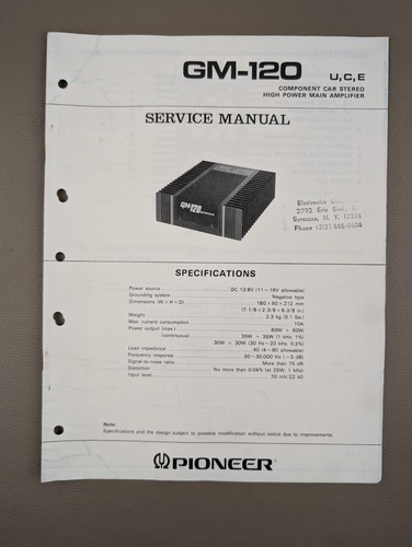 Pioneer 120 manuale di - gm-120,