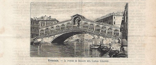 Stampa antica venezia ponte - stampa, di