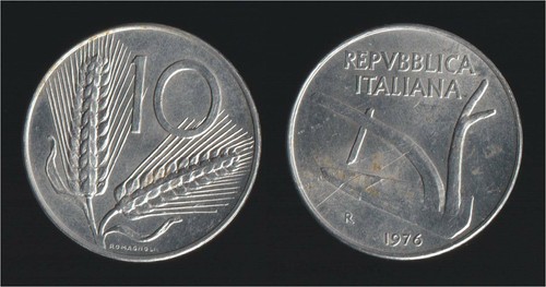 Lire 1976 spighe aratro - spighe,